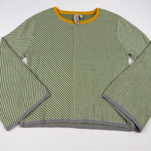 Anthropologie x Dolan Left Coast Sierra Green Lounge Set Top Striped Knit XS EUC - Picture 2 of 13